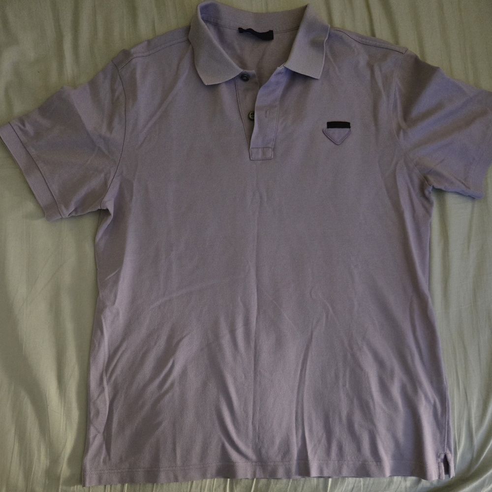 Prada Lavender Polo Shirt Classic Knit Casual